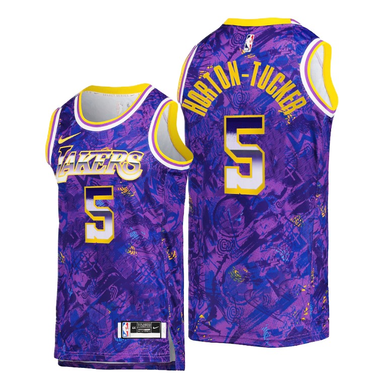 Men's Los Angeles Lakers Talen Horton-Tucker #5 NBA Select Series Camo Purple Basketball Jersey NYS7483NM